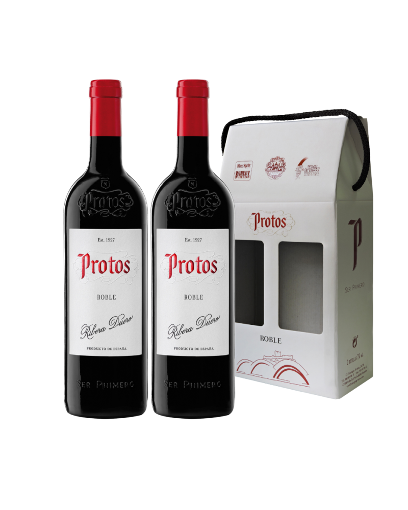 Estuche regalo Protos Roble  - Vinto tinto 100% tempranillo